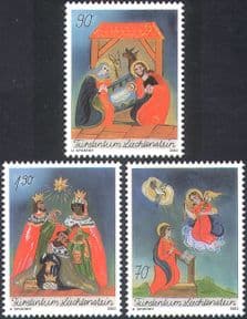 Liechtenstein 2003 Christmas/ Greetings/ Nativity/ Angel/ Magi/ Stable/ Donkey/ Cattle/ Animation 3v set (n42350)