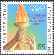 Liechtenstein 2004 Olympic Games/ Sports/ Olympics/ Flames/ Hands/ Rings 1v (n43780)