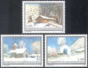 Liechtenstein 2007 Christmas/ Greetings/ Chapels/ Churches/ Buildings 3v set (n42368)