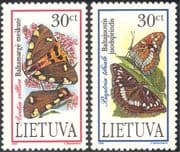 Lithuania 1995 Butterflies/ Insects/ Moths/ Nature/ Conservation 2v set (b2035)