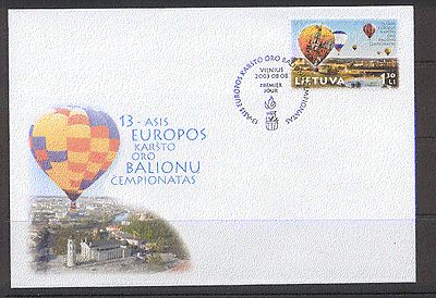 Lithuania 2003 Air Balloons / Transport 1v FDC ref:s5468
