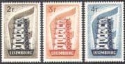 Luxembourg 1956 Europa/ "Building Europe"/ Tower/ Politics/ Animation 3v set (n42305)