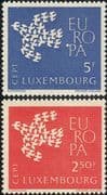 Luxembourg 1961 Europa/ Doves/ Birds/ Nature/ Peace/ Animation/ Design 2v set (ex1031)