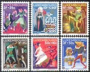 Luxembourg 1965 Fairy Stories/ Folk Tales/ Horse/ Owl/ Frog/ Dogs/ Witches/ Goblins/ Welfare Fund 6v set (n42753)