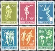 Luxembourg 1968 Sports/ Olympic Games/ Olympics/ Cycling/ Football/ Fencing/ Diving/ Athletics/ Soccer/ Bikes/ Bicycles 6v set (n42740)