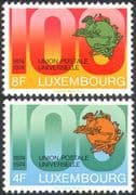 Luxembourg 1974 UPU 100th Anniversary/ Universal Postal Union/ Communication/ Sculpture 2v set (n42471)