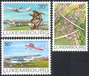 Luxembourg 1981 Planes/ Aircraft/ Aviation/ Transport / Gliders/ Sport 3v set n24745