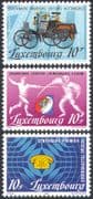 Luxembourg 1985 Cars/ Motoring/ Transport/ Telephone/ Communications/ Fencing/ Sports 3v set (n42473)