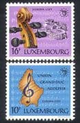Luxembourg 1985 Europa / Music / Violin / Musical Score / Arts / Buildings 2v set (n38623)