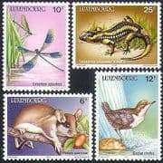 Luxembourg 1987 Birds / Dragonfly / Insects / Lizard / Dormouse / Animals / Nature 4v n34063