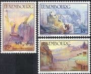 Luxembourg 1990 Sosthene Weis/ Art/ Artists/ Culture/ Paintings/ Buildings /People 3v set (lu10108)