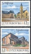 Luxembourg 1990 Tourism/ Buildings/ Architecture/ Church/ Clock Tower/ Town Hall 2v set (lu10112)