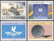 Luxembourg 1994 Liberation/ WWII/ Army/ Tank/ Jeep/Transport/ Clock Tower/ Bronze/ Heritage/ History/ Art/ Dove 4v (n25753)
