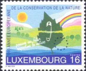 Luxembourg 1995  Nature Protection/ Conservation Year/ Leaf/ Rainbow  1v  (n46540)