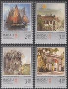 Macau 1997 Boat/ Fortress/ Gate/ Buildings/ Art/ Kwok Se/ Artists/ Paintings/ Architecture 4v set (n22868)