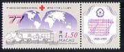 Macau 1997 Red Cross/ Medical/ Health/ Welfare/ First Aid Building/ World Map 1v + lbl (n28798)