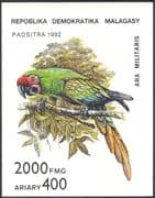 Madagascar/Malagasy 1993 Parrot/ Macaw/ Birds/ Nature/ Wildlife IMPERFORATE (1v) m/s (b5194)
