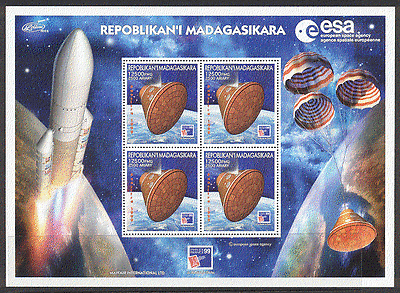 Madagascar SUPERB Space / Transport / Exploration 4v sht ref:s712