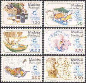 Madeira 1980 Tourism/ Wine/ Orchid/ Fishing Boat/ Oxen/ Ox Sledge/ Transport/ Nature/ Flowers/ Plants 6v set (n44498)