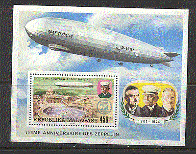Malagasy 1976 ZEPPELIN / Airship / Flight m / s ref:n17417
