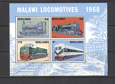 Malawi 1968 TRAINS / Steam / Rail / Transport 4v m / s (n16074)