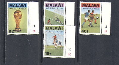 Malawi 1990 Football / WC / Sport / Soccer 4v set (n14845)
