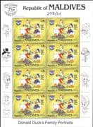 Maldives 1984 Disney/ Donald Duck 50th Anniversary/ Gus Goose/ Animation/ Cartoons 8v sht (d00279)