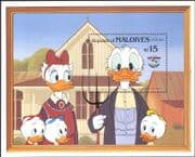 Maldives 1984 Disney/ Donald Duck/ Portraits/ Art/ Painting/ Animation/ Cartoons m/s b1873