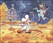 Maldives 1988 Disney/ Space/Moon Walk/ Mickey/ Goofy/ Cartoons/ Animation 1v m/s (b4762k)