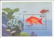 Maldives 1989 Butterfly Perch/ Tropical Fish/ Nature/ Marine Wildlife 1v m/s (b7885r)