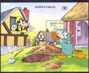 Maldives 1990 Disney/ Donald Duck/ Goofy/ Aesop/ Fables/ Cartoons/ Animation 1v m/s (d00252)