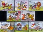 Maldives 1990 Disney/ ILY/ Aesop/ Fables/ Tales/ Cartoons/ Fox/ Lion/ Tortoise/ Bear 8v set (b4762z)