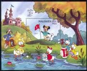 Maldives 1990 Disney/ Mickey Mouse/ Golf/ Frog/ Sport/ Cartoons/ Animation 1v m/s (d00146)