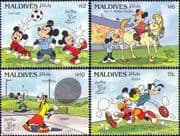 Maldives 1990 Disney/ Mickey/ Sport/ Football/ Soccer/ Rugby/ Tennis 4v set (d00153)