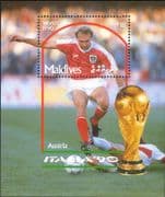 Maldives 1990 Football World Cup/ WC/ Sports/ Games/ Soccer/ Players 1v m/s (b5892r)
