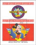 Maldives 1992 Walt Disney/ Mickey's World Tour/ Cartoons/ Animation/ Flags 1v m/s (b1605m)
