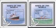 Maldives 1997 Ships of the World/ Boats/ Transport/ Liners 2 x 1v m/s (b1450a)