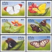 Maldives 1999 Butterflies/ Insects/ Nature/ Wildlife/ Butterfly 6v set (s2367p)