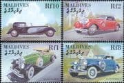 Maldives 2000 Vintage Cars/ Motors/ Motoring/ Transport/ Bugatti/ Mercedes Benz 4v set (s406g)