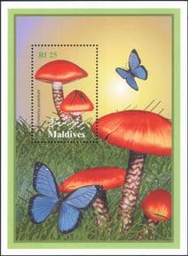 Maldives 2001  Fungi/ Mushrooms/ Plants/ Butterflies/ Nature/ Insects  1v m/s  (n26364)