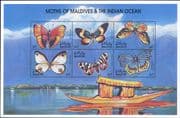 Maldives 2001 Moths/ Butterflies of the Indian Ocean/ Insects/ Nature 6v sht (b5682)