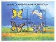 Maldives 2001 Moths of the Indian Ocean/ Insects/ Nature/ Butterflies 4v sht (b5682b)