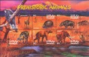 Maldives 2002 Prehistoric Animals/ Nature/ Bear/ Mammoth/ Wildlife 6v sht (b5640h)