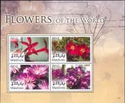 Maldives 2007 Flowers of the World/ Plants/ Nature 4v m/s (b9427b)