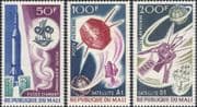Mali 1967 Space/ Satellite D1/ Diamant Rockets/ Communications 3v set (n46524)