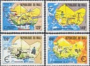 Mali 1980 Economy/ Train/ Plane/ Oil/ Energy/ Industry/ Transport/ Farming 4v set (n46562)
