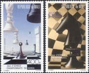 Mali 1986 Chess World Championships/ Board Games/ Sports/ Knight 2v set (n46513)