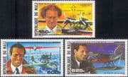 Mali 1986 Jean Mermoz/ Planes/ Aircraft/ Aviation/ People/ Pilot/ Transport 3v set (n46512)