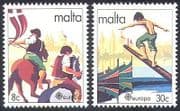 Malta 1981 Horse / Racing / Europa / Folklore / Sports / Games 2v set (n20735)