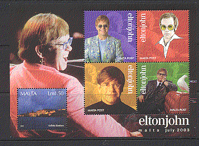 Malta 2003 Music / ELTON JOHN / Music / Birds / Dove m / s ref:s5022